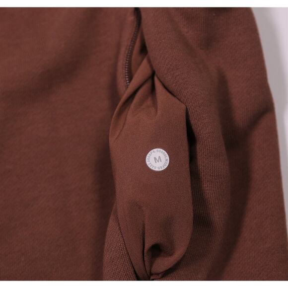 Lululemon Men's Brown French Terry Oversized Crewneck Sweatshirt Cinchable Hem M - Picture 10 of 13